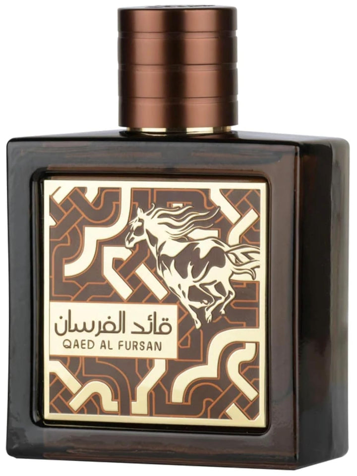 Lattafa Qaed Al Fursan Untamed front bottle showing bold design and presence