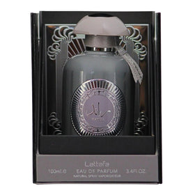 Lattafa fragrance mist over water swirl evoking fresh citrus and amber balance