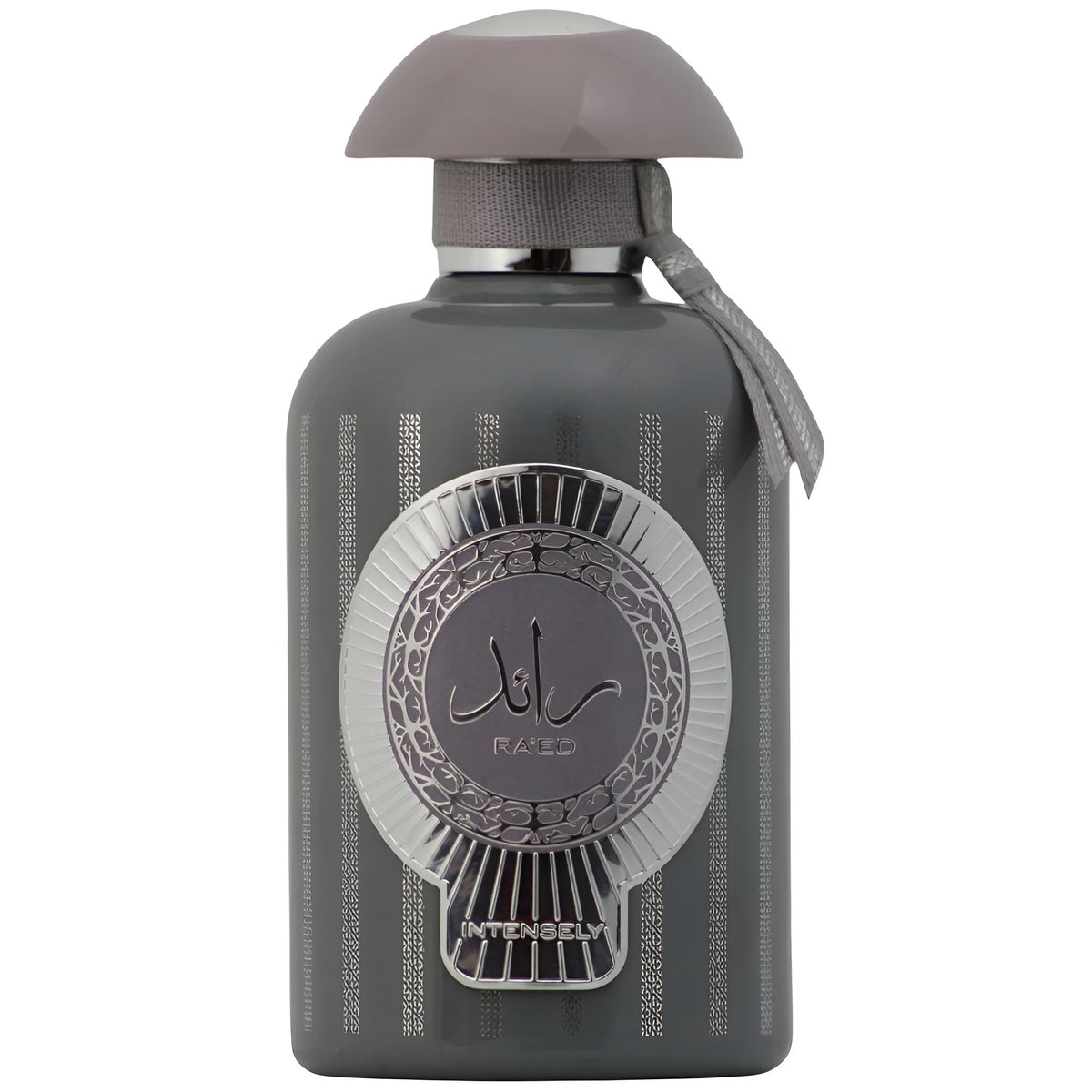 Lattafa front bottle showing elegant label and sleek silhouette for shelf appeal