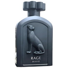 Lattafa Rave Rage front bottle showing sleek design and gifting appeal