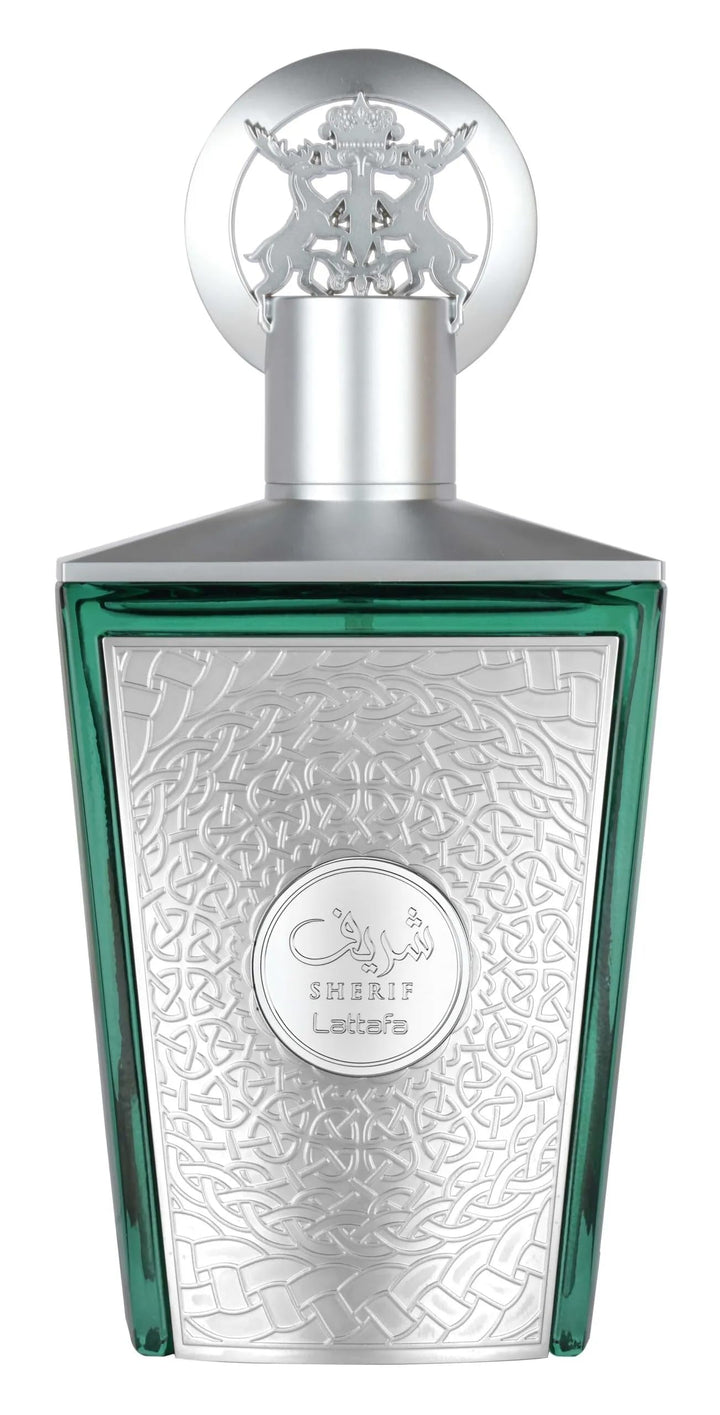 Lattafa Sherif front bottle view showing sleek design and gifting appeal