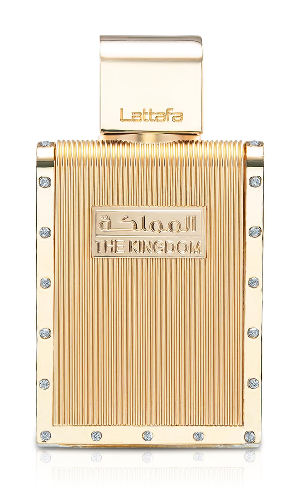 Lattafa The Kingdom front bottle showing elegant silhouette and brand presence
