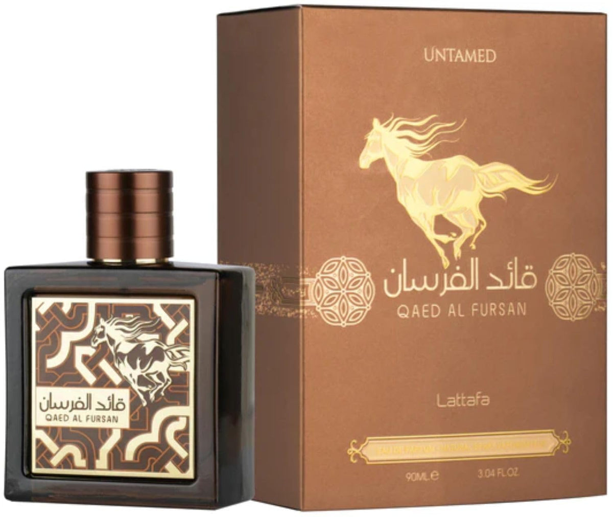 Lattafa packaging box detail highlighting Untamed branding and gift-ready look