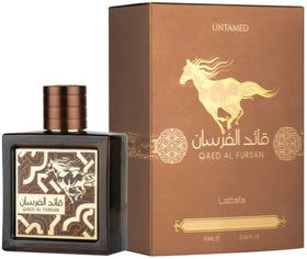 Lattafa packaging box detail highlighting Untamed branding and gift-ready look