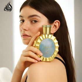Lattafa Victoria neroli ingredient detail with blossoms showing floral heart and fresh nuance