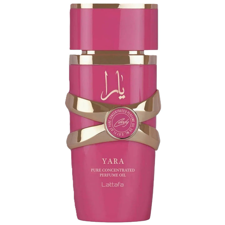 Lattafa Yara Candy front bottle view showing compact design and gift appeal