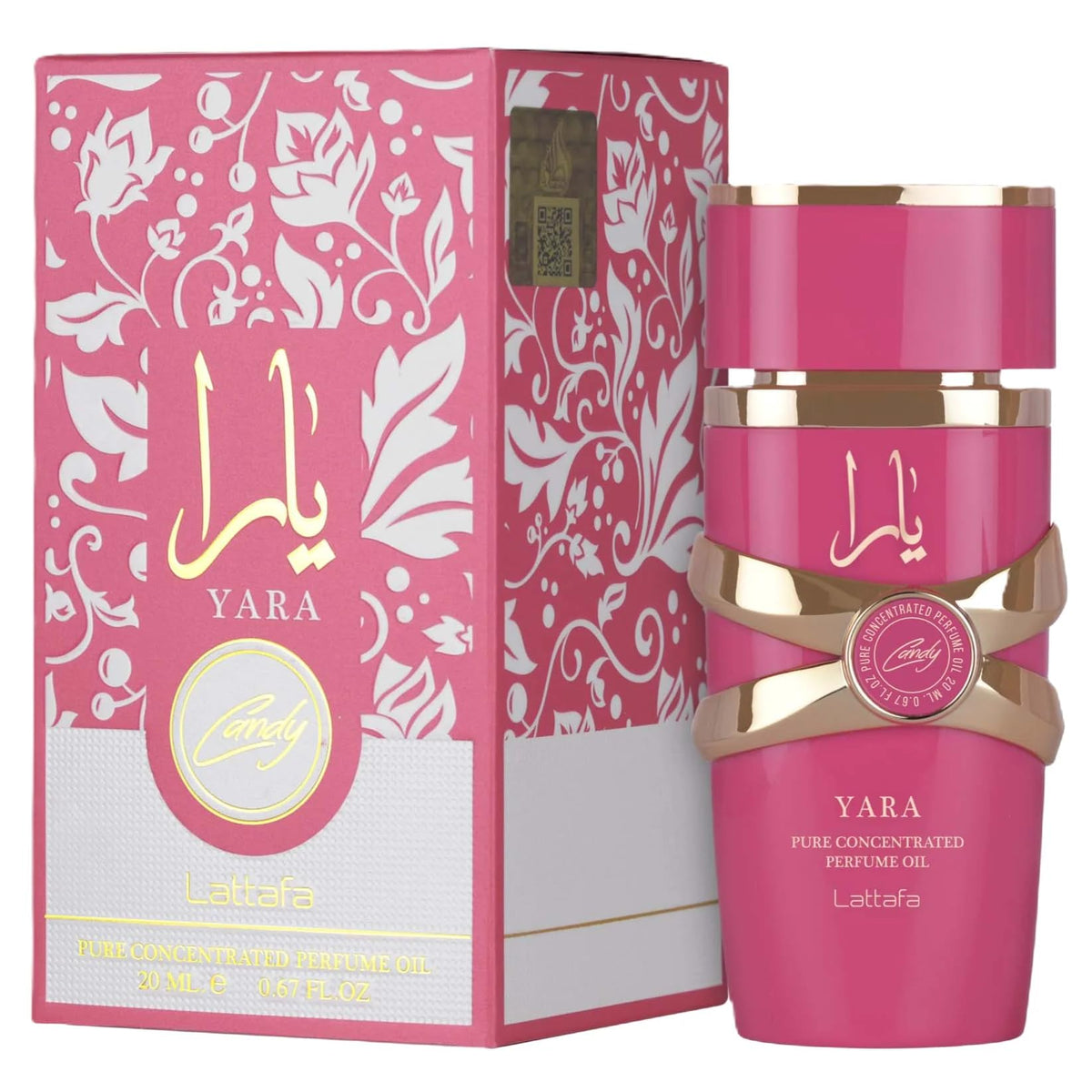 Lattafa Yara Candy ingredient close-up with fruits and florals highlighting sweetness