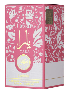 Lattafa Yara Candy lifestyle on dresser evoking playful, long-lasting everyday fragrance