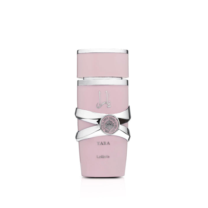 Lattafa Yara front bottle showing elegant design and instant visual appeal