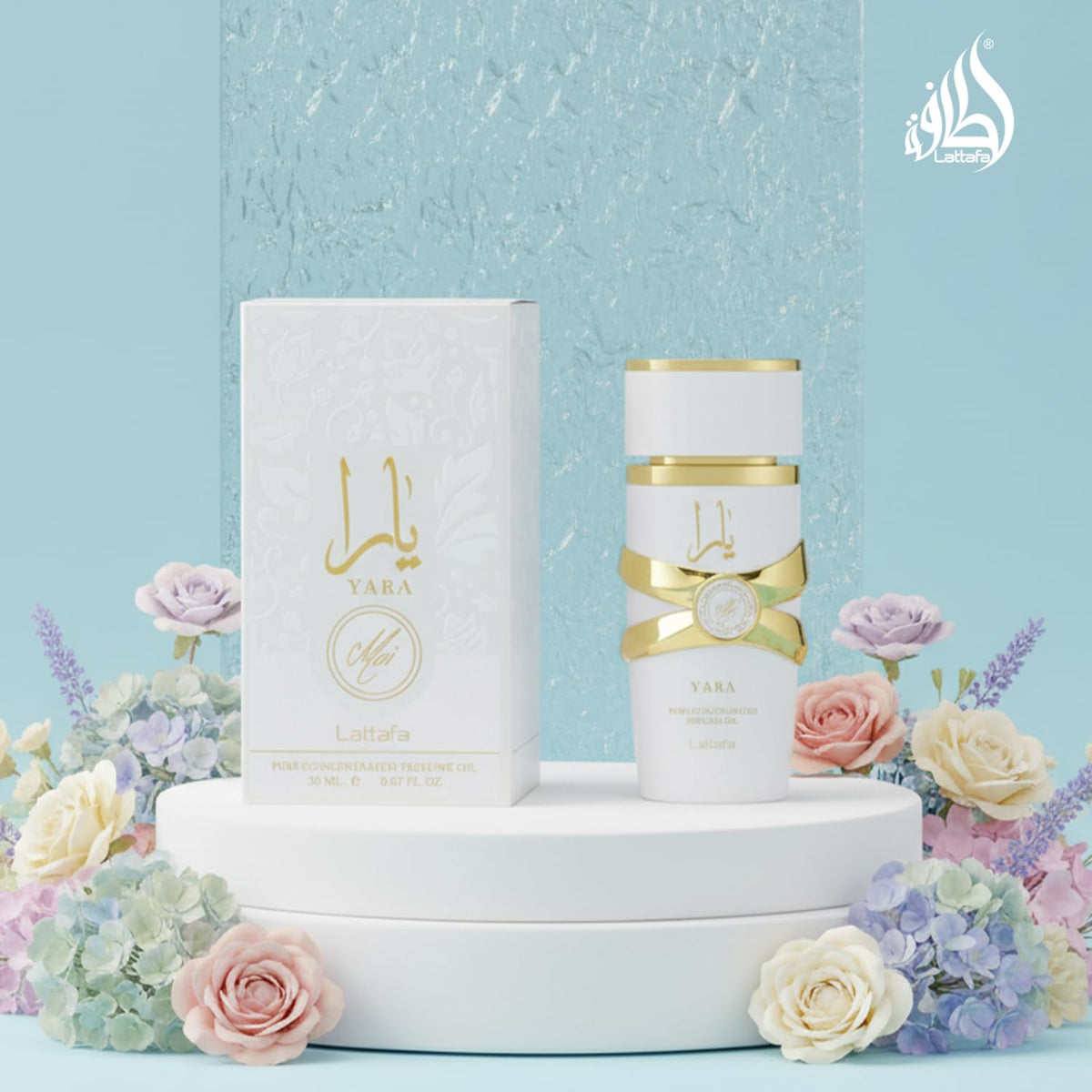 Lattafa Yara Moi oil dropped on skin showing smooth texture and easy blending