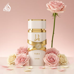 Lattafa Yara Moi 100 ml bottle beside a ruler for accurate size reference