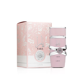 Lattafa Yara side profile bottle highlighting silhouette and premium finish