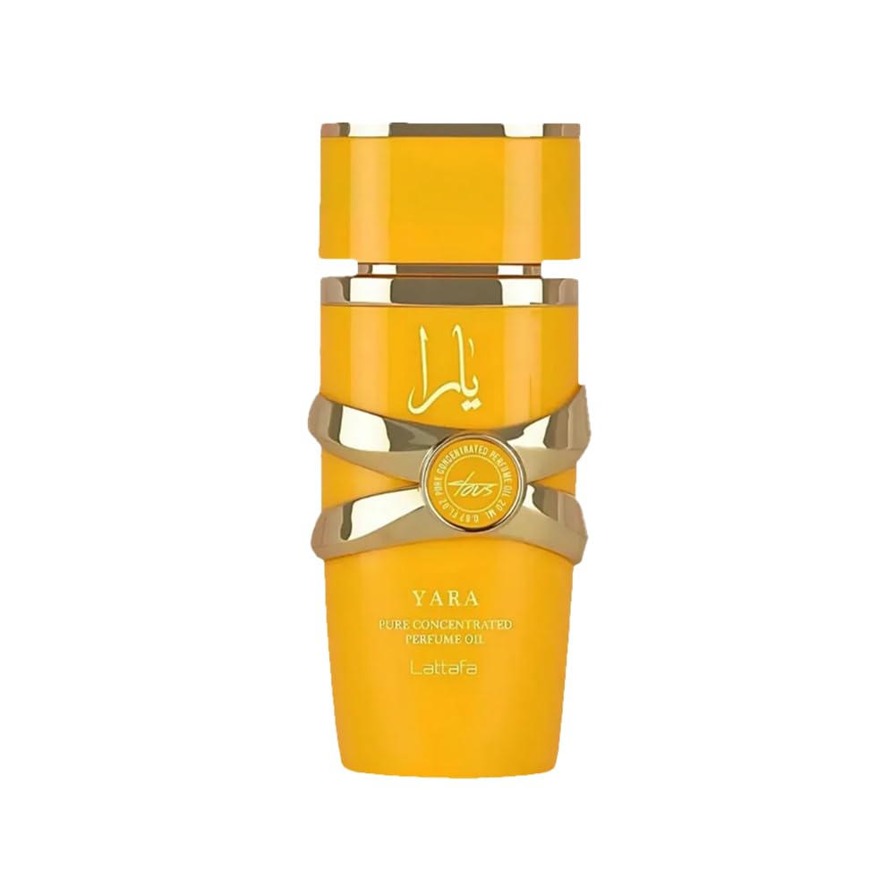 Lattafa Yara Tous front bottle showing elegant compact design and portability benefit