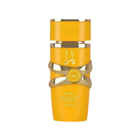 Lattafa Yara Tous front bottle showing elegant compact design and portability benefit