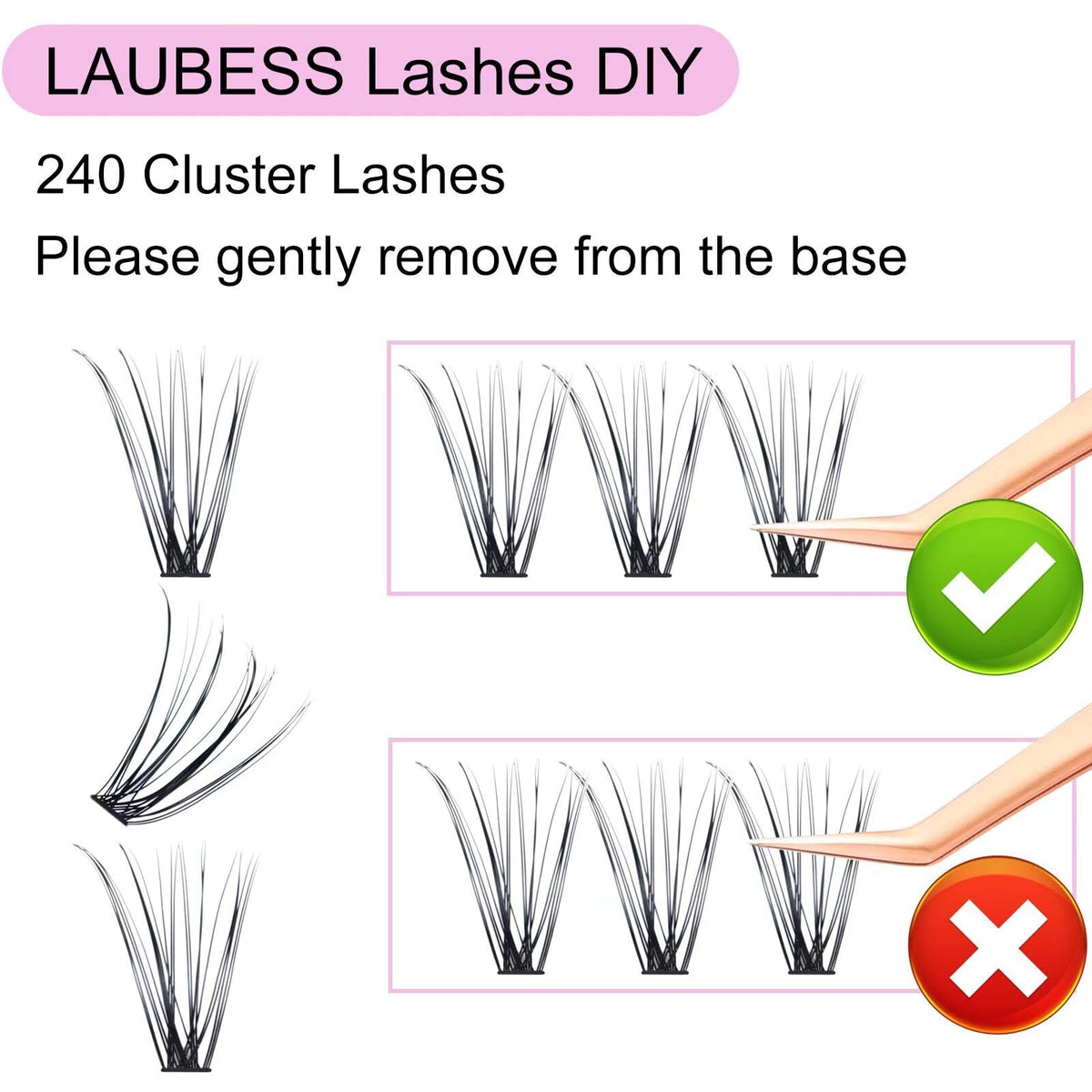 LAUBESS ultra-thin lash band detail demonstrating invisible blend and comfort