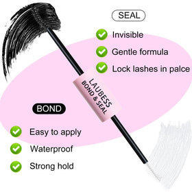 LAUBESS bond wand applying adhesive under lashes for precise DIY benefit