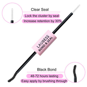 LAUBESS curved mini mascara brush detail for even glue application benefit