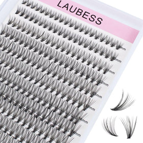 LAUBESS front packaging showing 240 cluster lash tray and product variety benefit