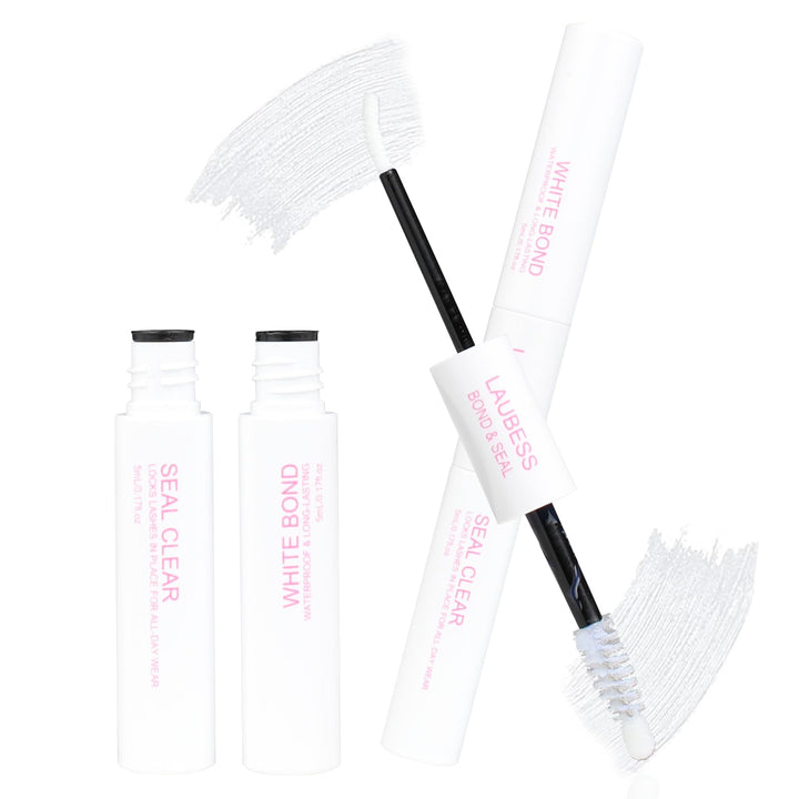 LAUBESS front packaging showing 2-in-1 lash glue, clear strong hold
