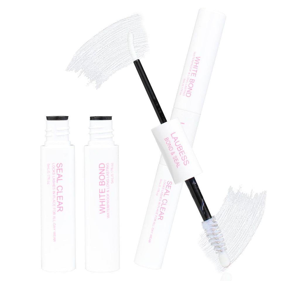 LAUBESS front packaging showing 2-in-1 lash glue, clear strong hold