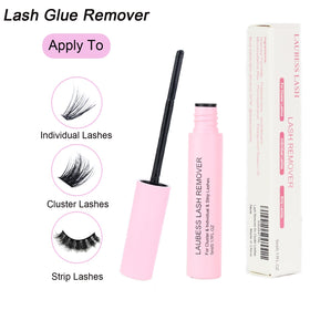 LAUBESS LASH application demo on lashes illustrating fast adhesive breakdown