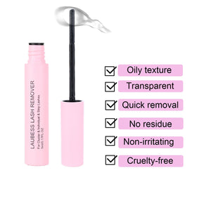 LAUBESS LASH gel texture close-up showing smooth formula for gentle dissolving