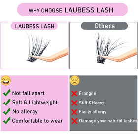LAUBESS LASH tweezers placing cluster lashes demonstrating precise application