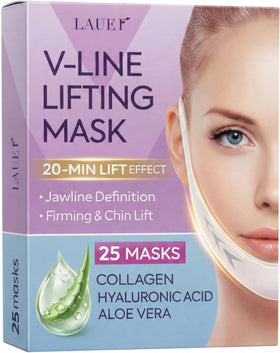 LAUER COSMETIC front packaging showing V-shaped chin patches and 25-piece benefit