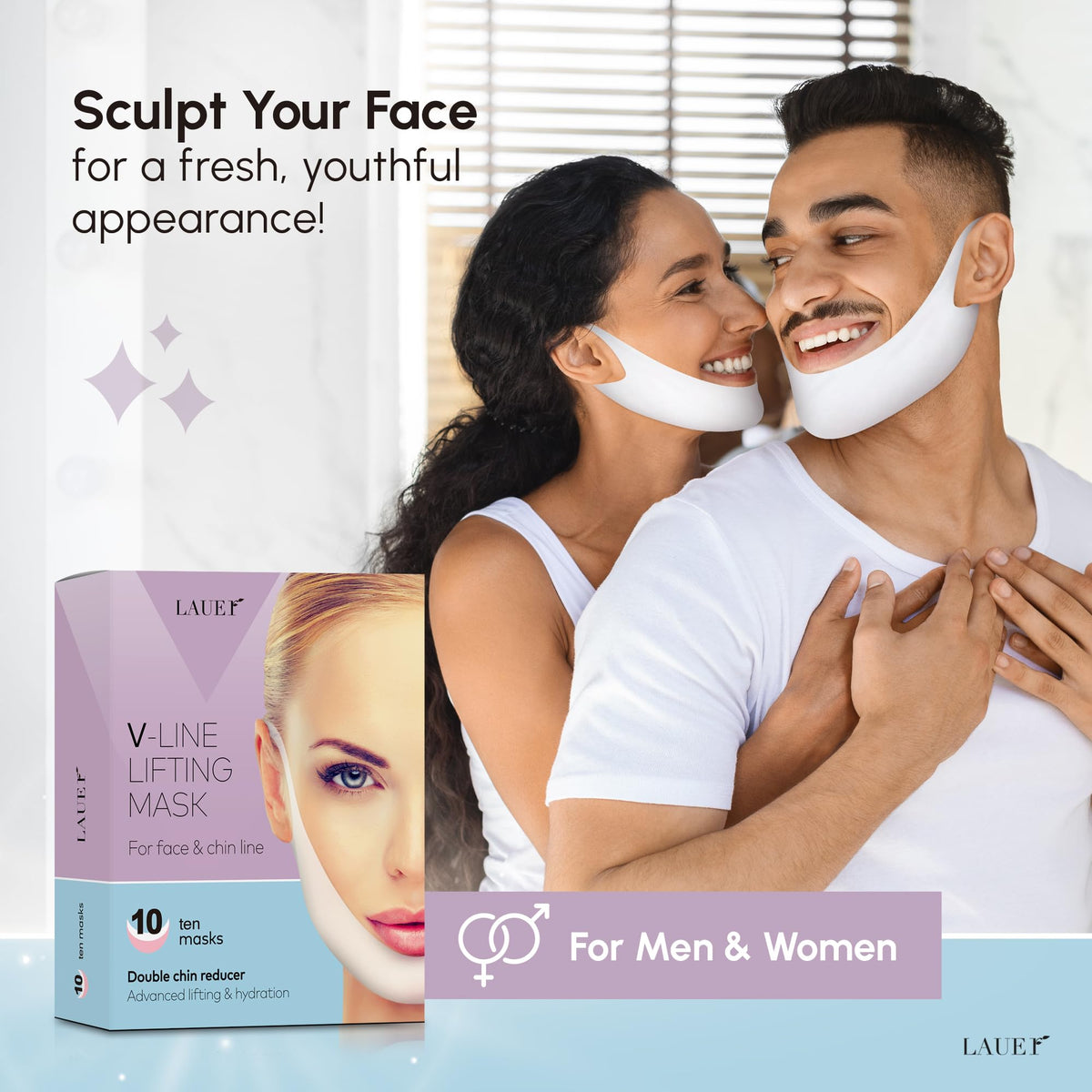 LAUER COSMETIC ingredients display with collagen, hyaluronic acid and aloe vera benefits