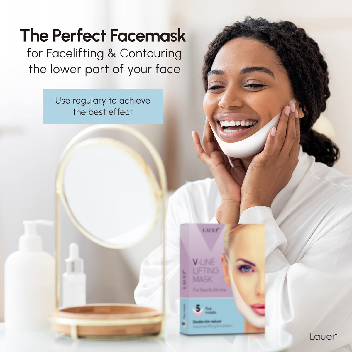 LAUER COSMETIC opened sachet with serum droplet for skin nourishment