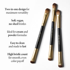 LAURA GELLER NEW YORK brush applying shadow on eyelid for controlled placement