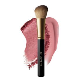 LAURA GELLER NEW YORK angled blush brush front view shows precise shape for sculpting