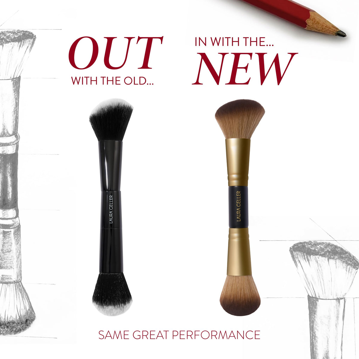 LAURA GELLER angled bristles close-up for precise cheek placement