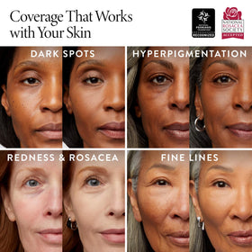 LAURA GELLER swatch on hand revealing buildable coverage and natural look
