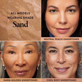 LAURA GELLER brush applying powder for even coverage and buildable finish benefit