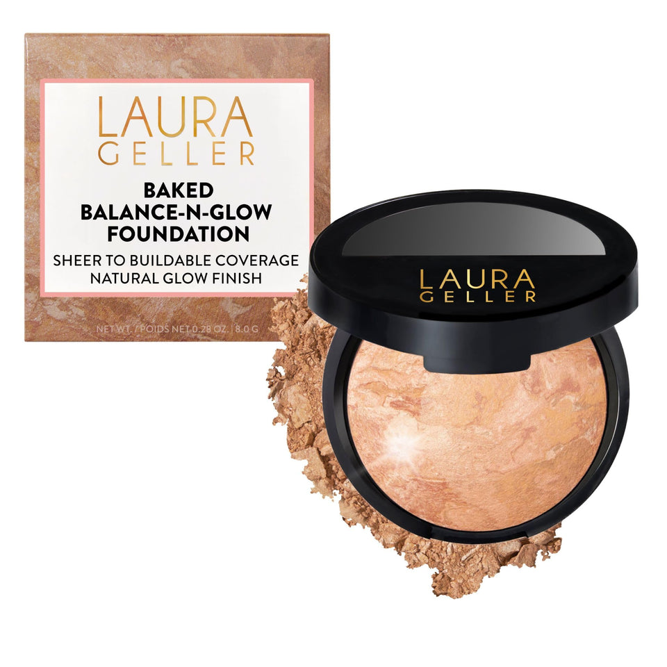 LAURA GELLER front pan showing powder foundation for satin glow