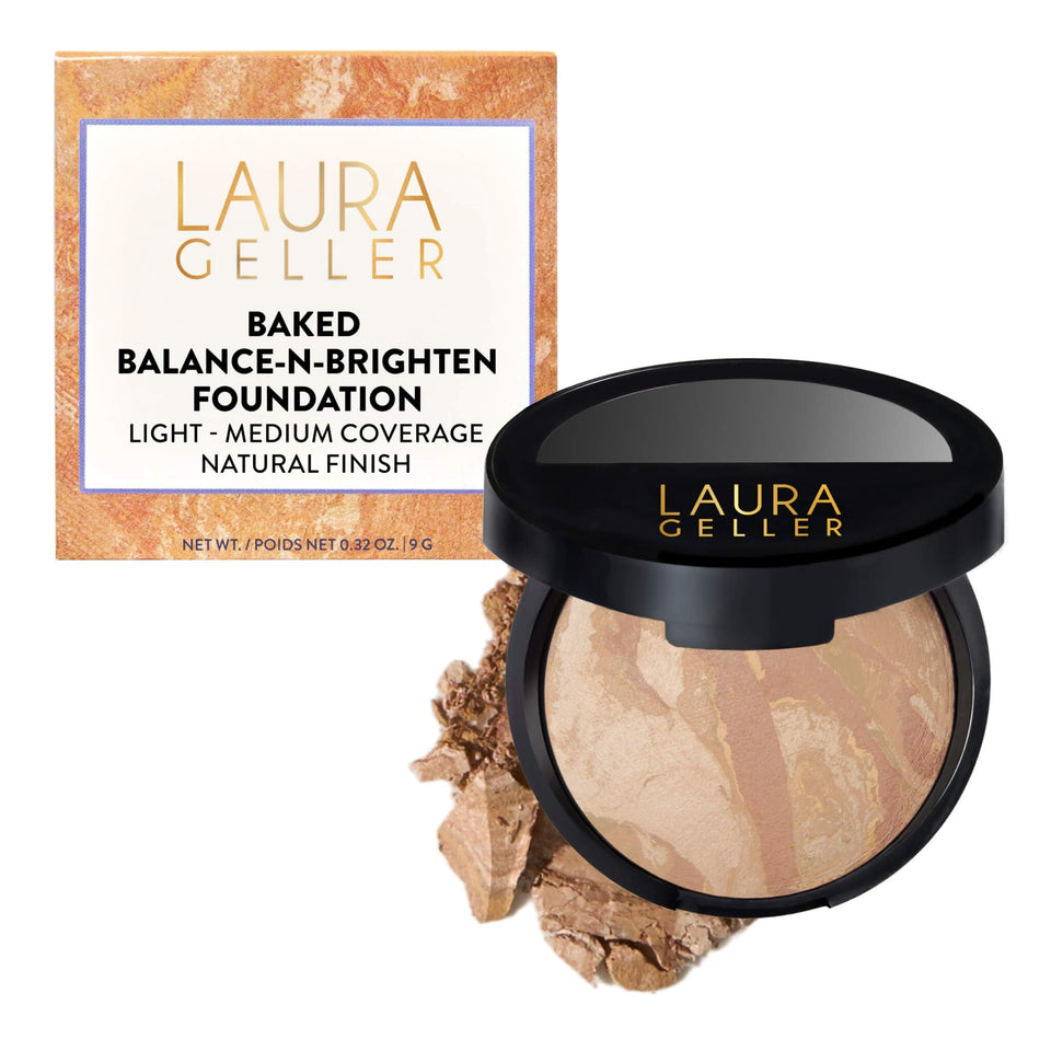 LAURA GELLER NEW YORK compact front view showing elegant packaging and travel-friendly design