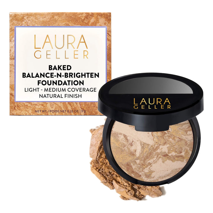 LAURA GELLER NEW YORK front pan showing medium shade and finish for natural coverage