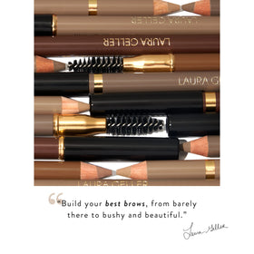 LAURA GELLER product label close-up shows shade name and waterproof benefit