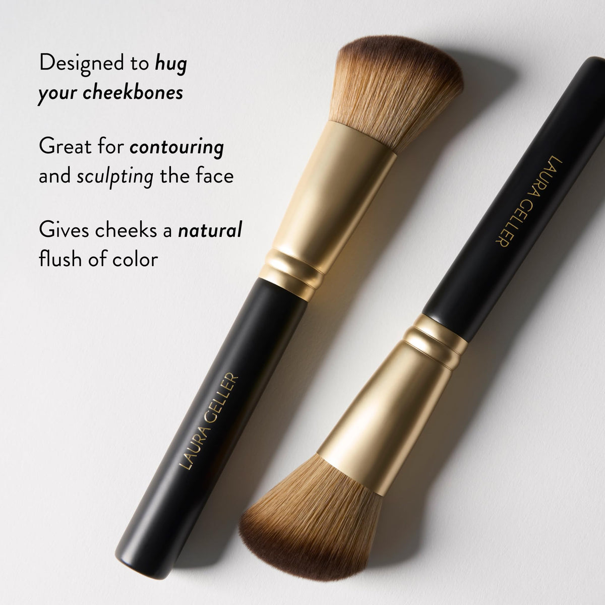 LAURA GELLER brushes in travel pouch lifestyle shot demonstrating portability