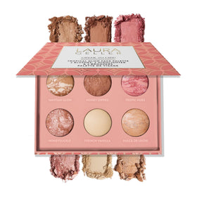 LAURA GELLER NEW YORK palette front view showing compact six shades for travel convenience