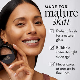 LAURA GELLER close-up of powder texture highlighting pearl pigments for glow