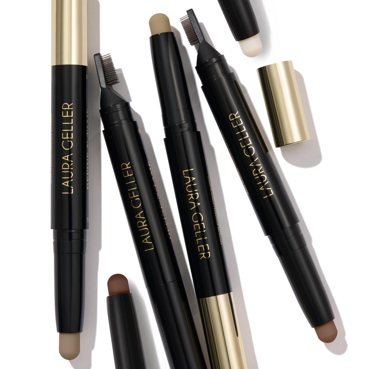 LAURA GELLER NEW YORK lifestyle image applying brow stick for a polished everyday routine