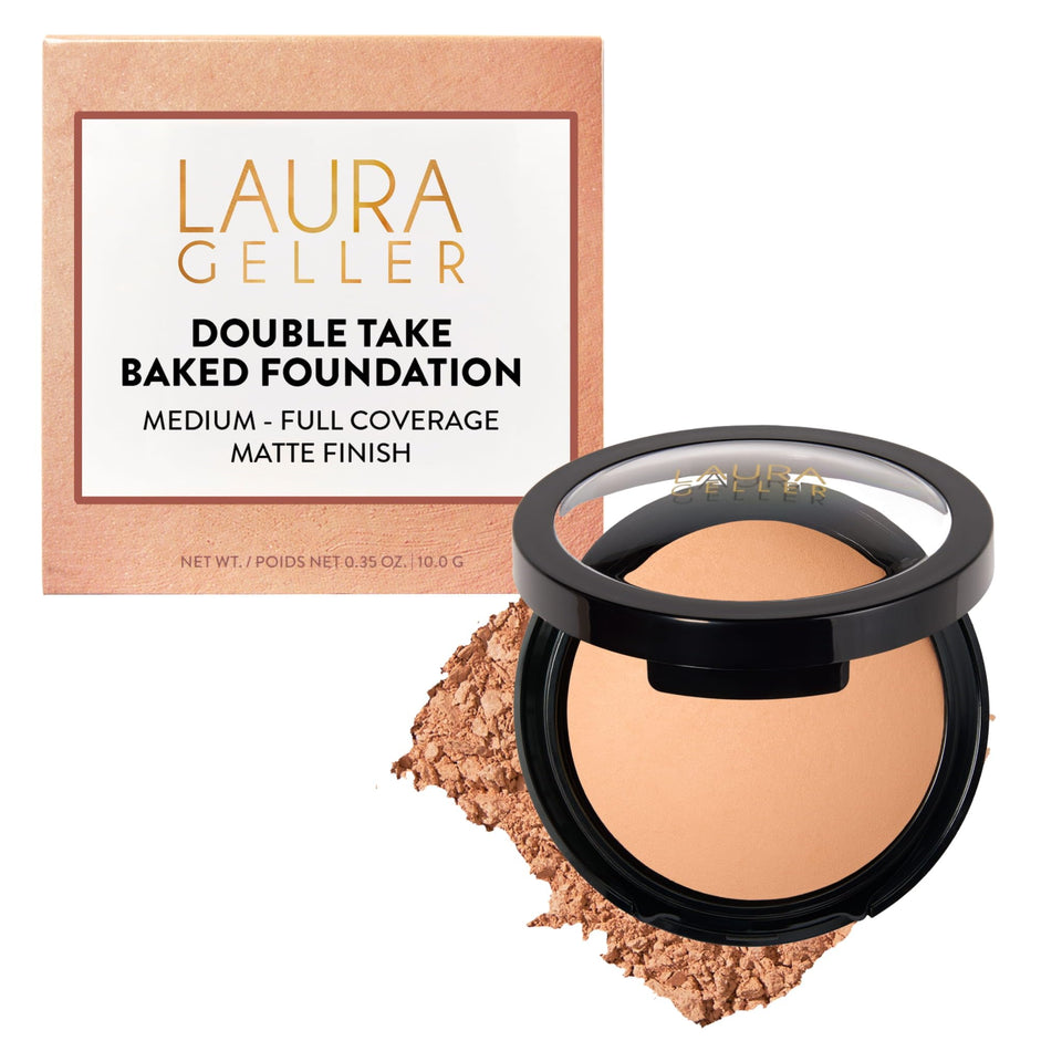 LAURA GELLER front compact view showing sleek packaging and product name benefit: travel-ready