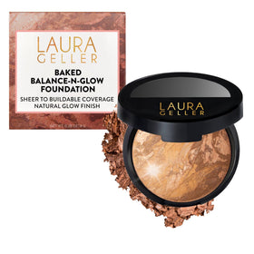 LAURA GELLER front compact in Tan showing elegant packaging and portability