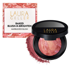 LAURA GELLER front compact showing Tropic Hues and benefit of flattering finish