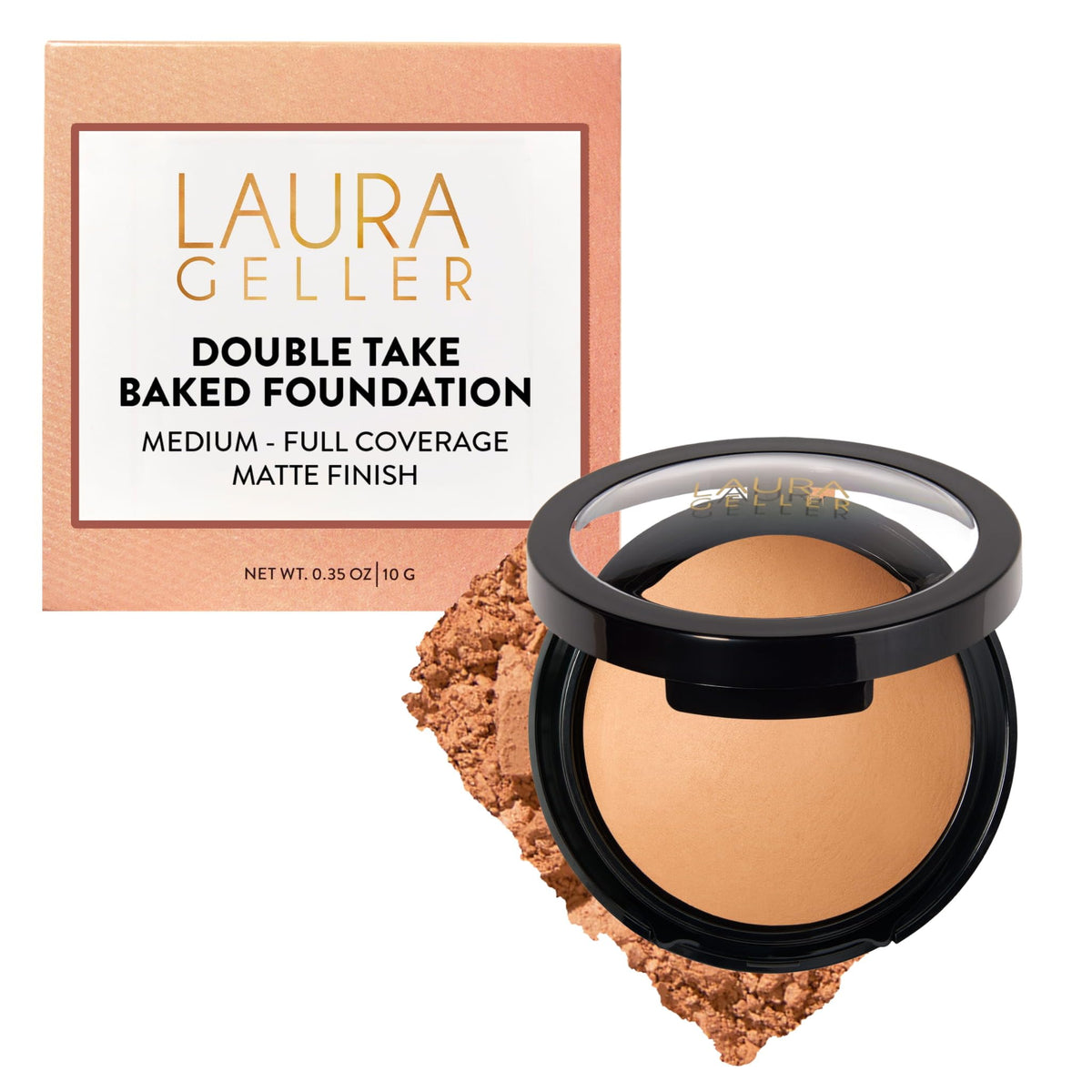 LAURA GELLER compact front view showing sleek packaging and travel-ready design