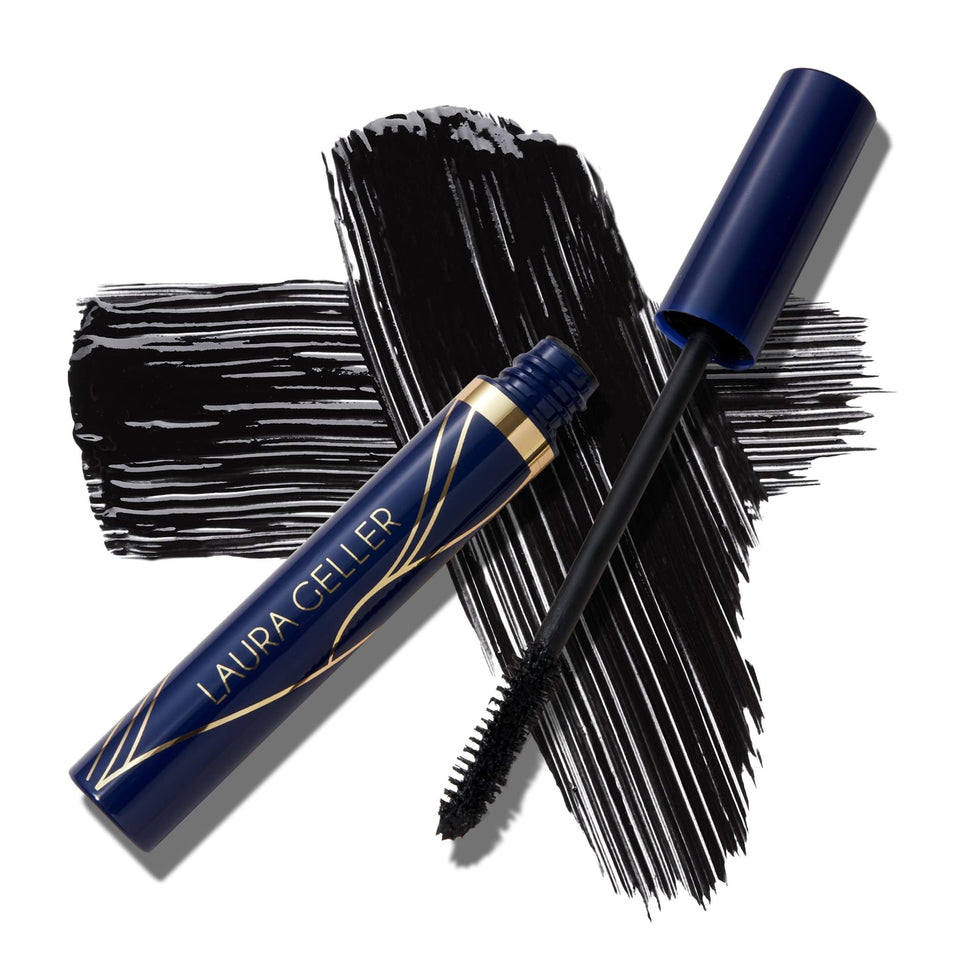 LAURA GELLER NEW YORK front packaging showing sleek mascara tube and branding benefit long wear