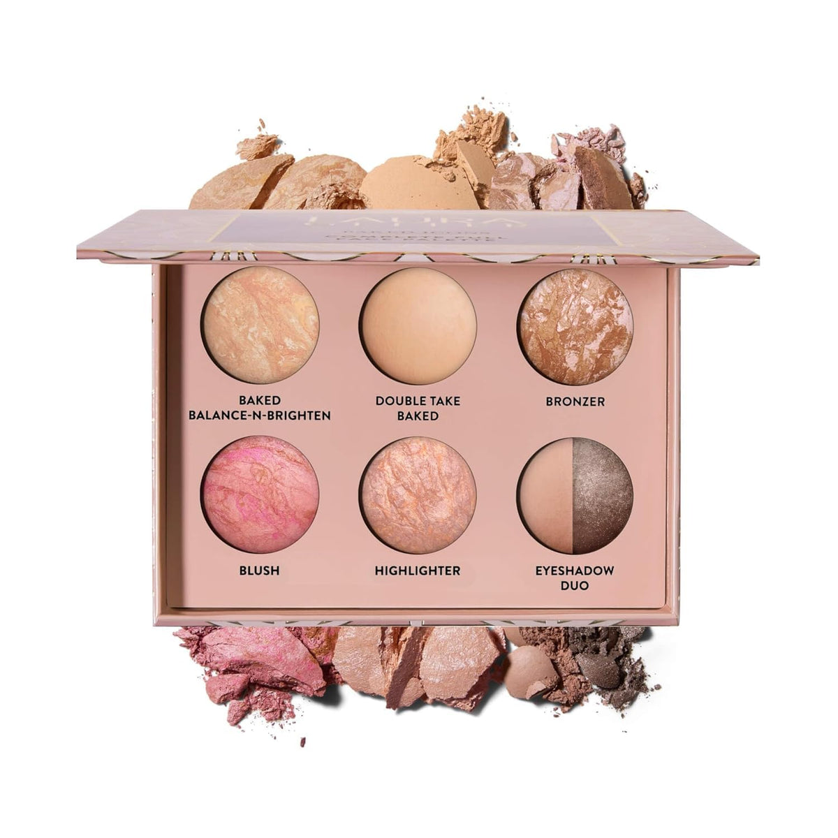 LAURA GELLER NEW YORK full face palette front view showing compact design and labeled pans