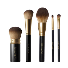 LAURA GELLER full face set front view showing five brushes for complete routines
